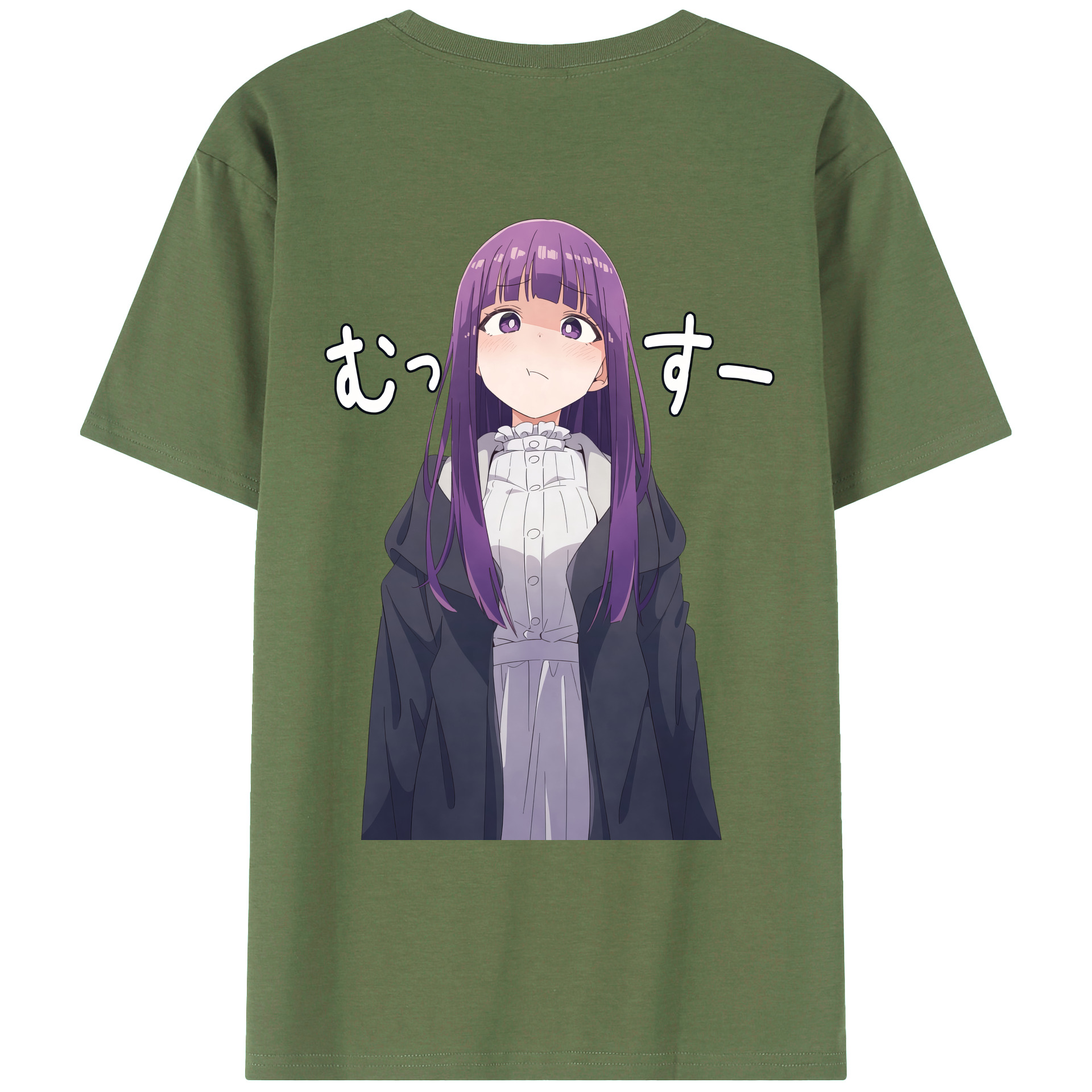 （画像用） 葬送のフリーレン Frieren 綿100％ メンズ半袖Tシャツ（バックプリント） 通気性